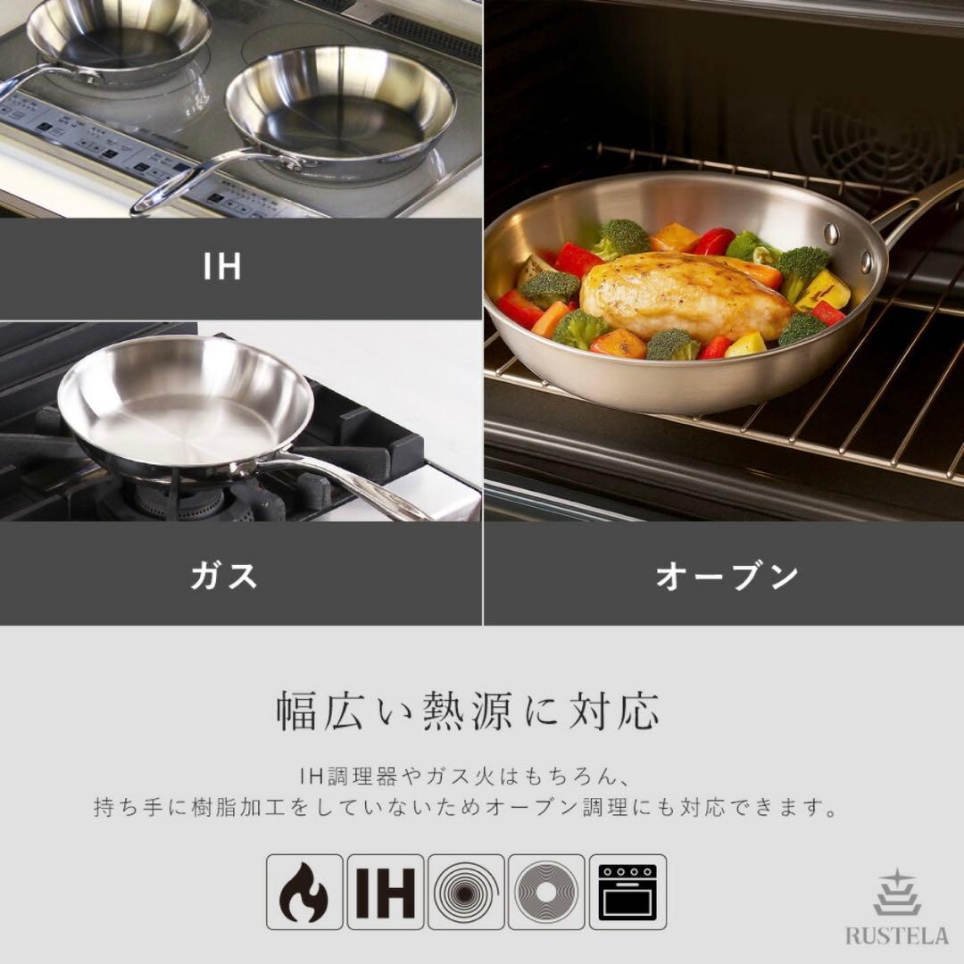 【セット販売】RUSTELA ステンレスフライパン 28cm & 蓋