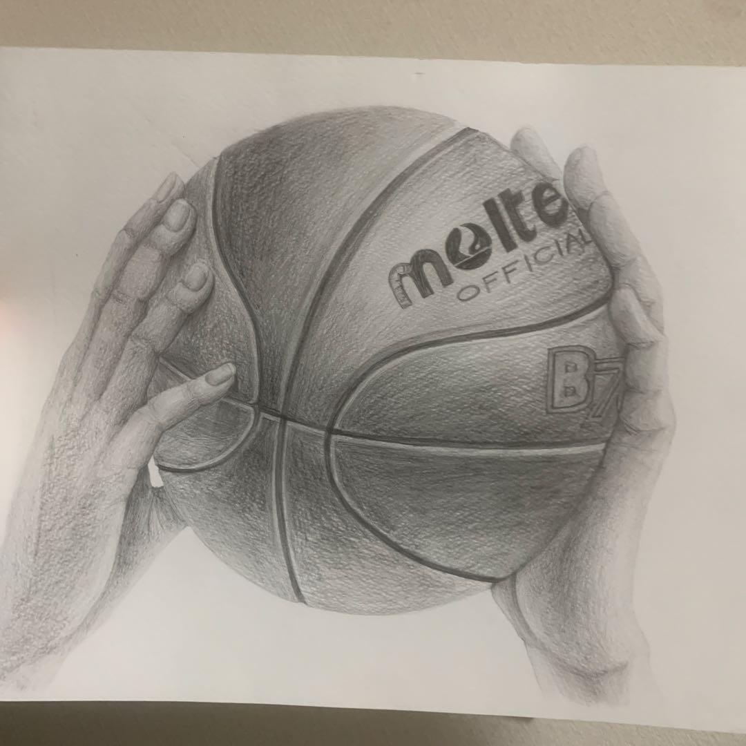 絵画　デッサン　「バスケットボール」