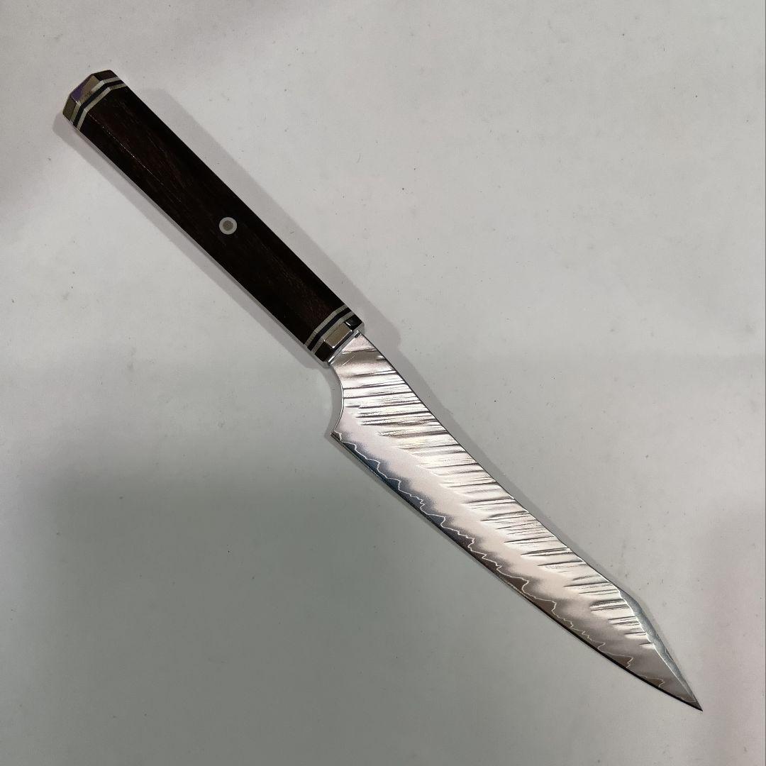 鬼反り切付型 V金10号 9層クラッド鋼 ペティナイフ 17cm 黒檀八角柄