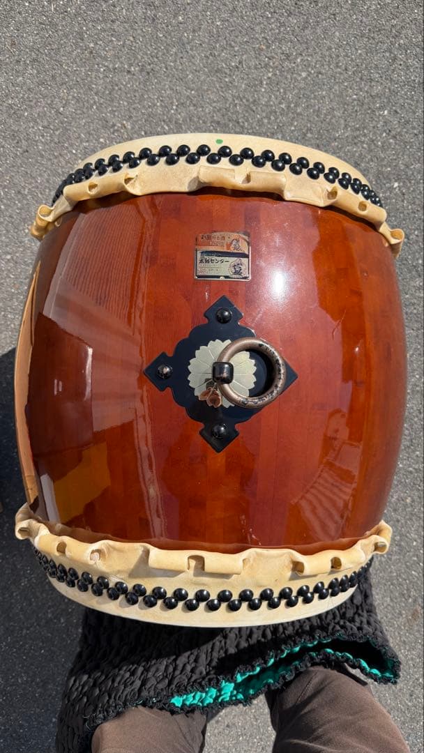 【引取り限定】和太鼓 集成材尺5直径約45cm②