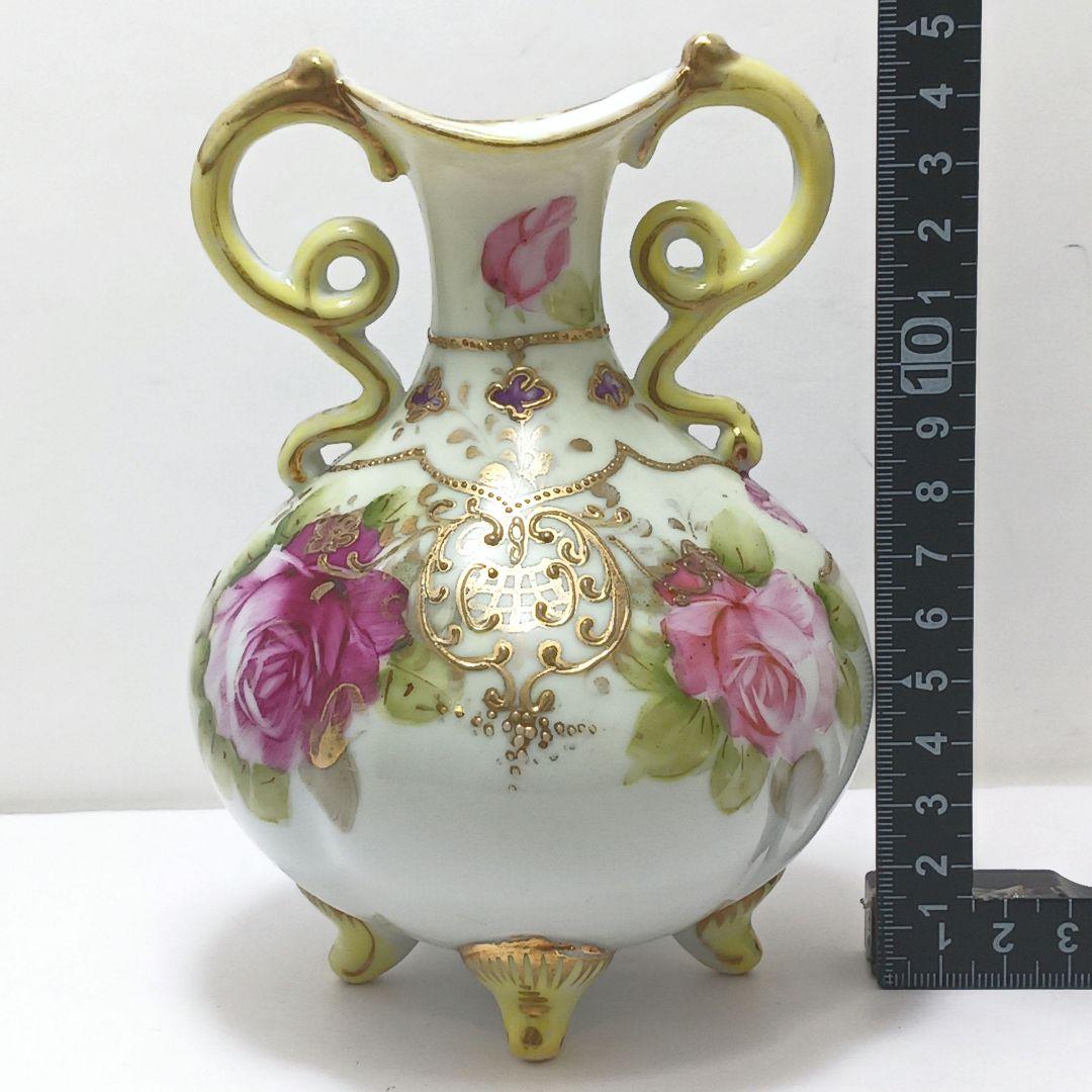 専用Y3036-1 オールドニッポン ハンドペイント 花絵 花瓶　　L