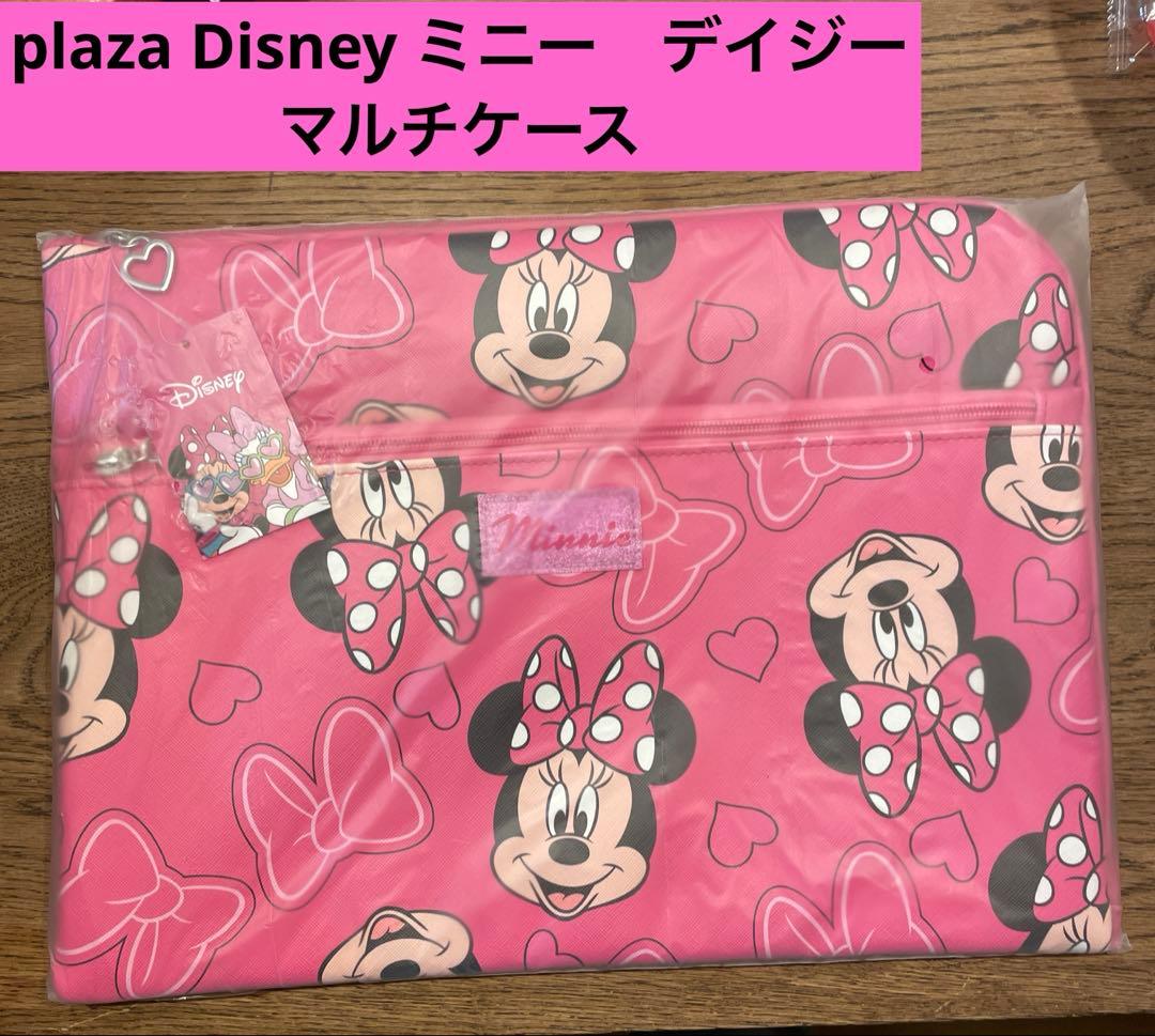 Disney ミニーマウス マルチケース Lサイズ　ミニービニールポーチ付き