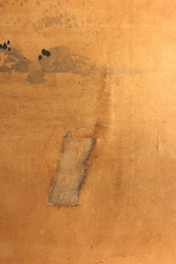 No4988 掛軸　三尾暁峯　初夏魚釣図　紙本 合箱　日本画　古美術　送料無料