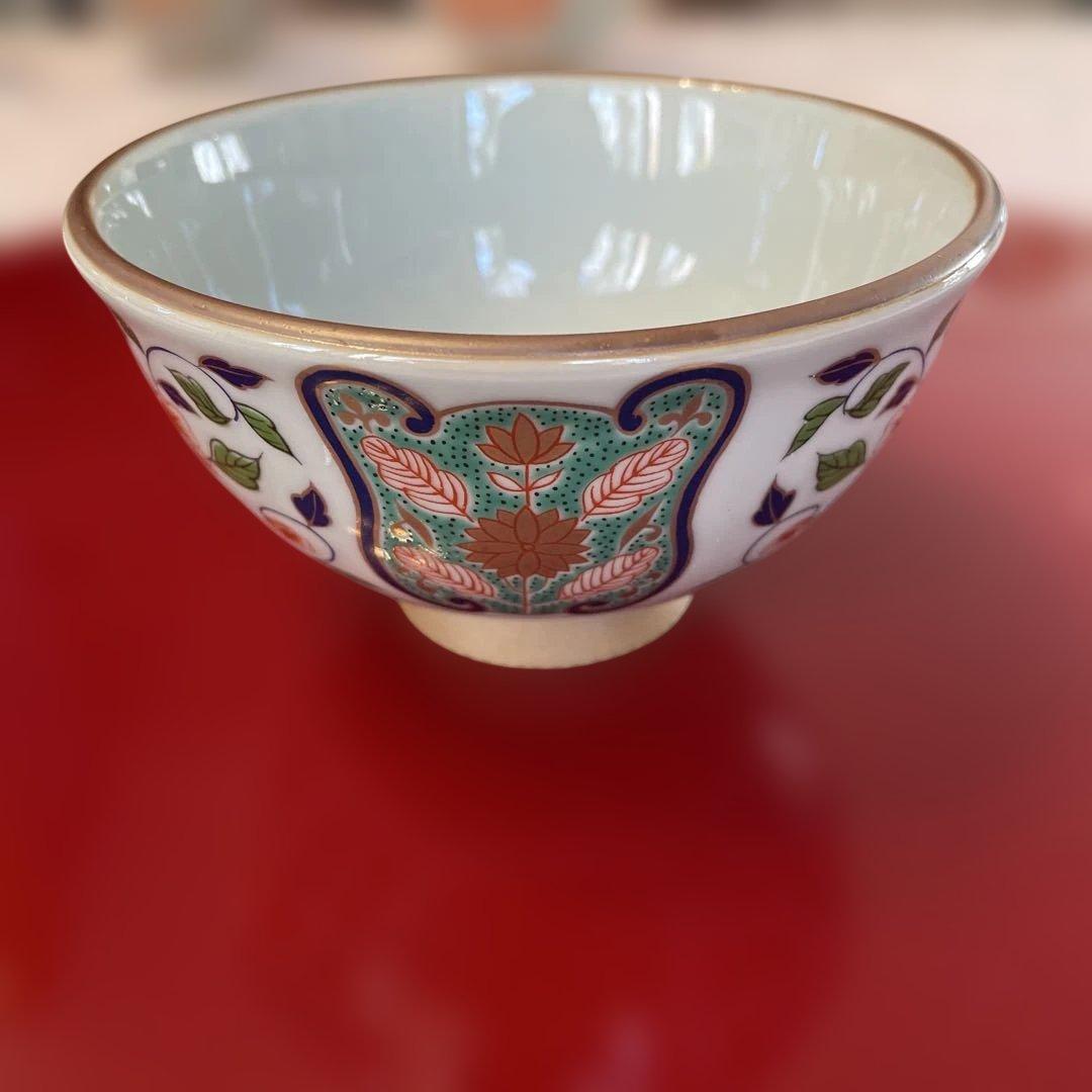 有田焼 南蛮絵変わり古伊万里 吉祥紋高級飯椀 茶碗揃 ご飯茶碗 ５客　未使用品