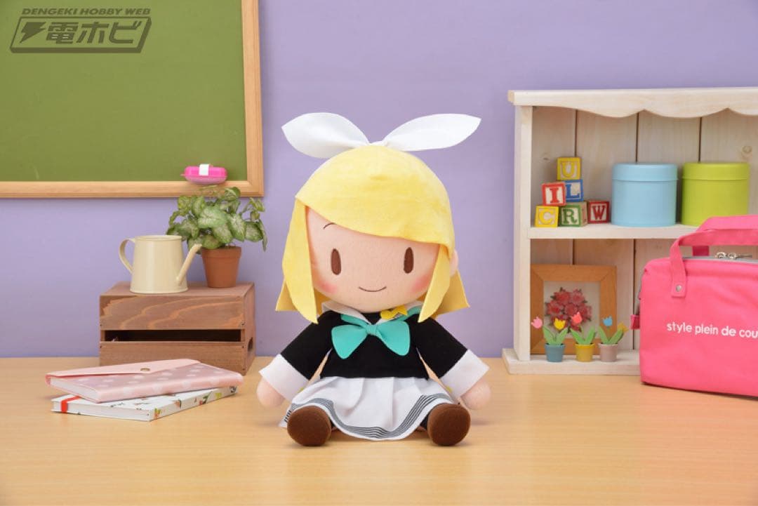 メガジャンボふわふわぬいぐるみ　鏡音リン　鏡音レン　制服　ver 2体セット