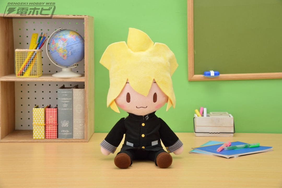 メガジャンボふわふわぬいぐるみ　鏡音リン　鏡音レン　制服　ver 2体セット