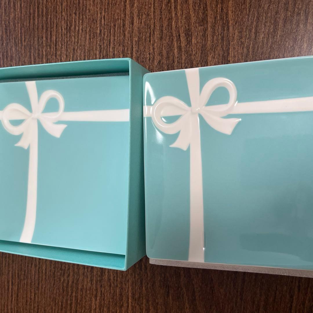 Tiffany & Co. リボンデザイン皿【新品2枚セット】