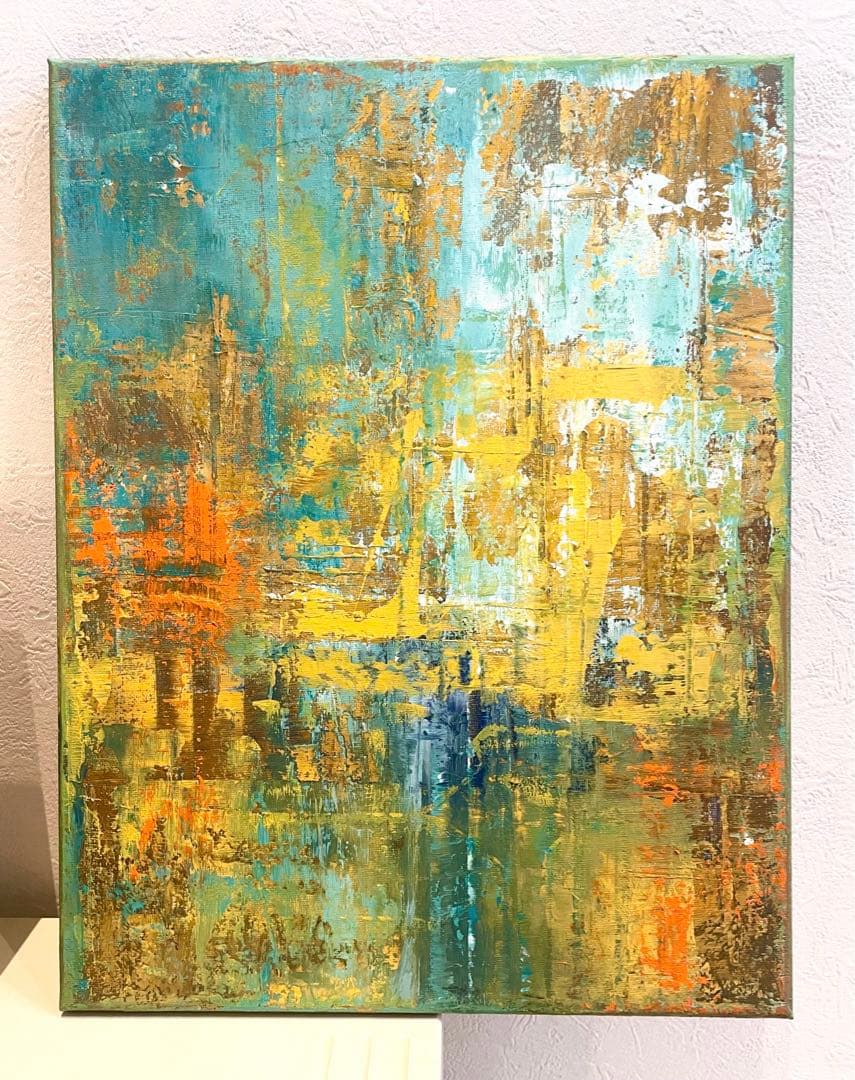 246 抽象画 アクリル画 アート 原画 北欧 キャンバスボード F6