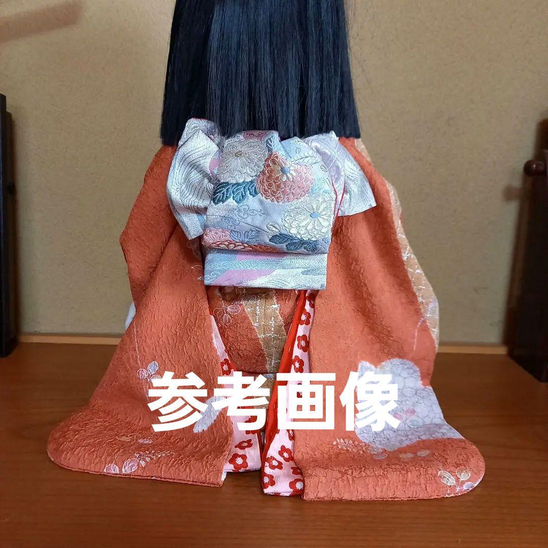 市松人形　ドール　あわせの着物　襦袢　正絹　膨れ織り　上等　茜色