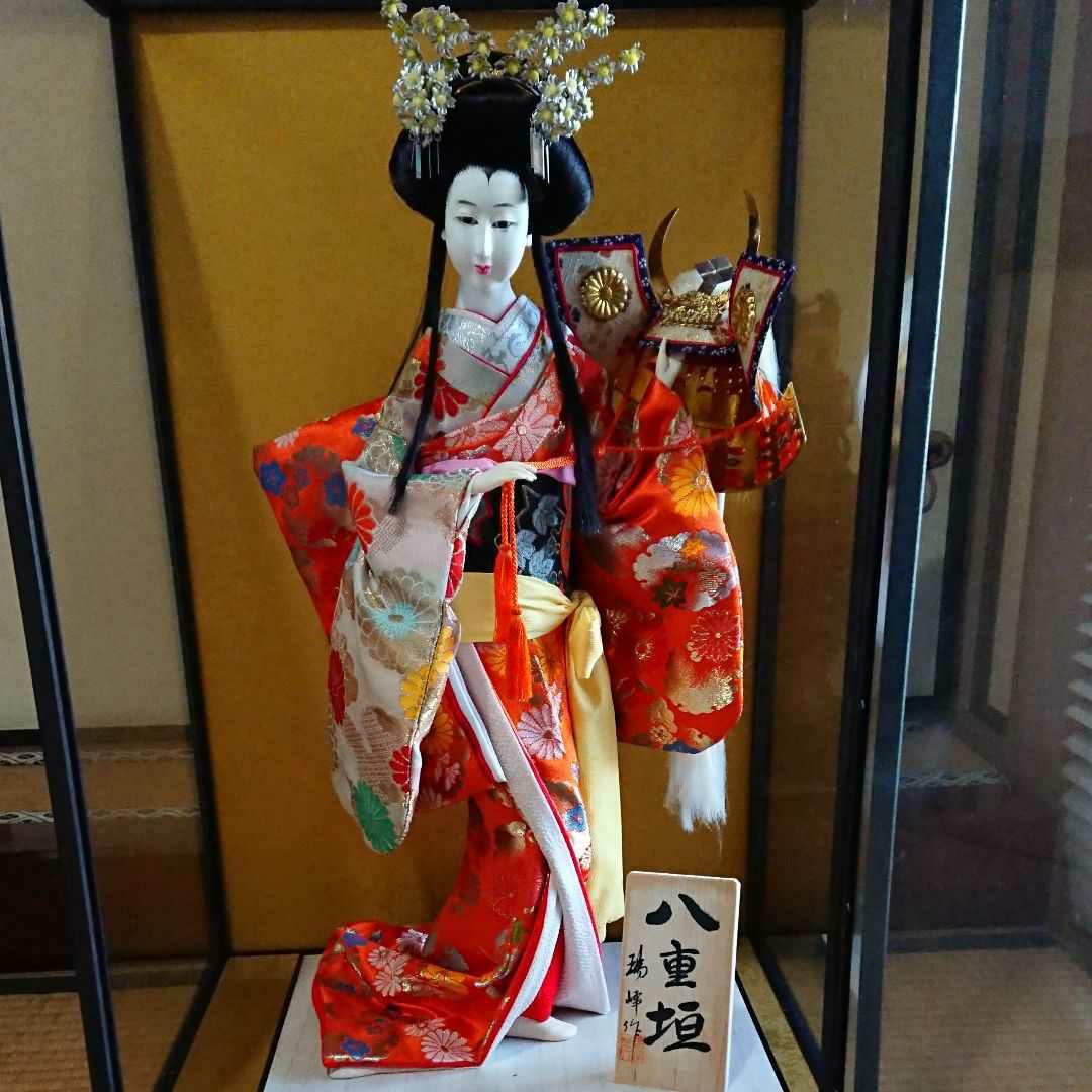 日本人形 八重垣 新品 歌舞伎 八重垣姫 兜 日本髪 着物