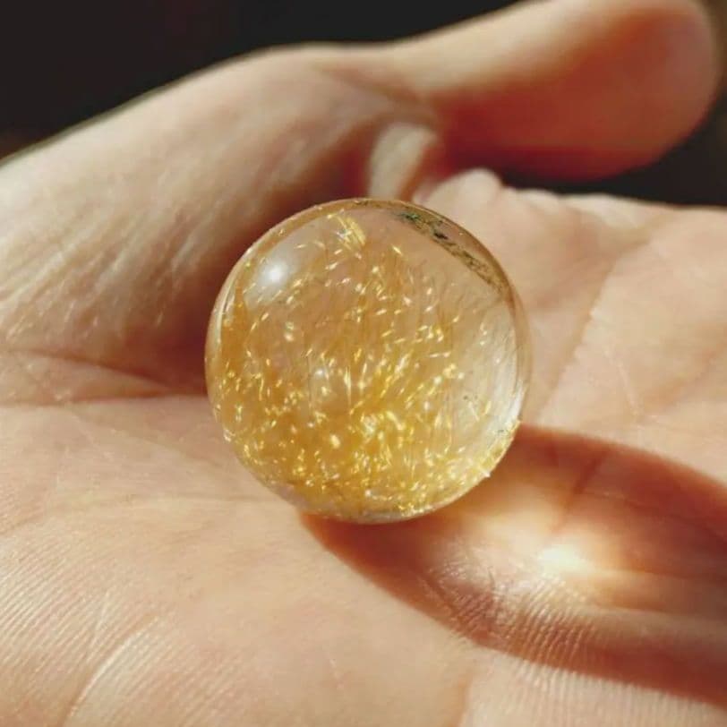 ルチルクォーツ スフィア マニハール産 ヒマラヤ水晶 天然石 パワーストーン