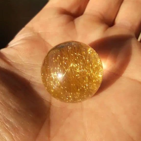 ルチルクォーツ スフィア マニハール産 ヒマラヤ水晶 天然石 パワーストーン