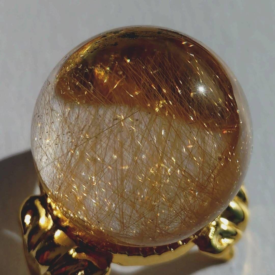 ルチルクォーツ スフィア マニハール産 ヒマラヤ水晶 天然石 パワーストーン