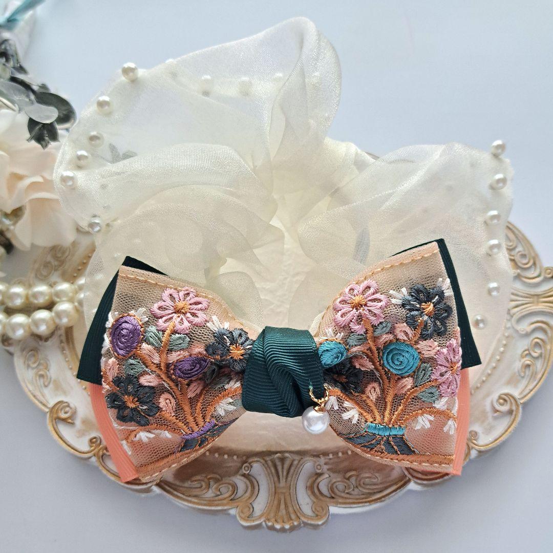 紅茶様お取引中⭐3465⭐❣️大人可愛い春夏アクセ❣️オリジナル✴インド刺繍