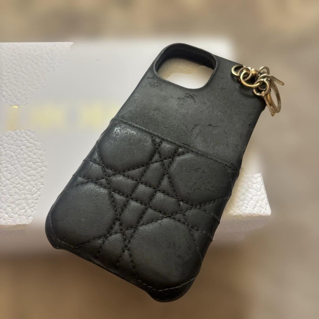 Dior ブラック キルティング iPhone15ケース