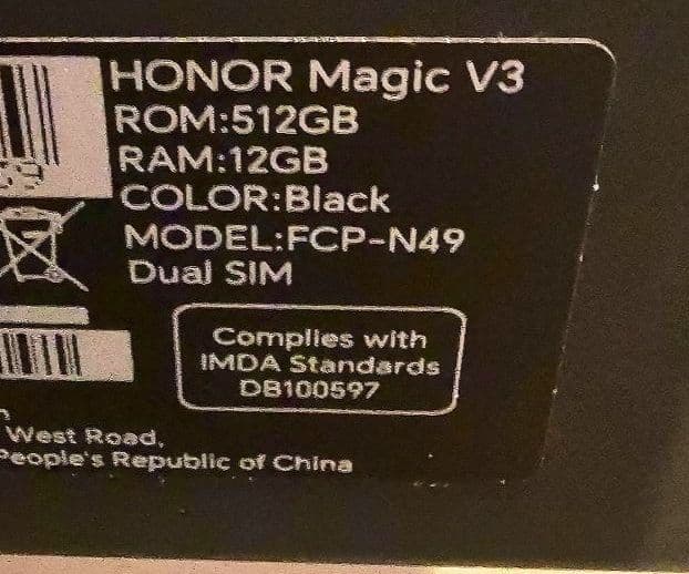 HONOR Magic V3 （RAM12GB ROM512GB）