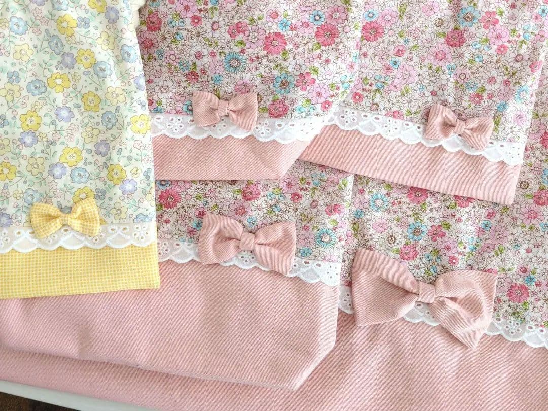 ハンドメイド　入園入学セット　レッスンバック　上履き袋　コップ袋　お弁当袋