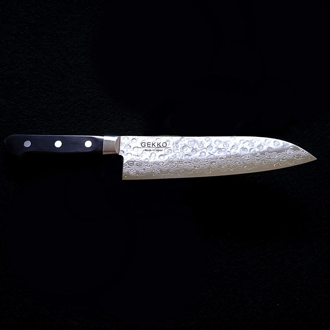 B*R様 日本製 VG10 ダマスカス 三徳包丁185mm 黒柄 G1756E