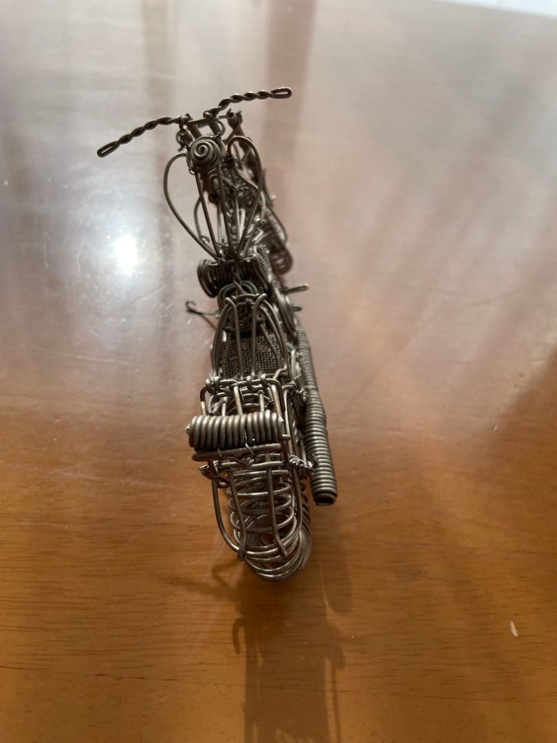 ワイヤー製 バイクオブジェ シルバー