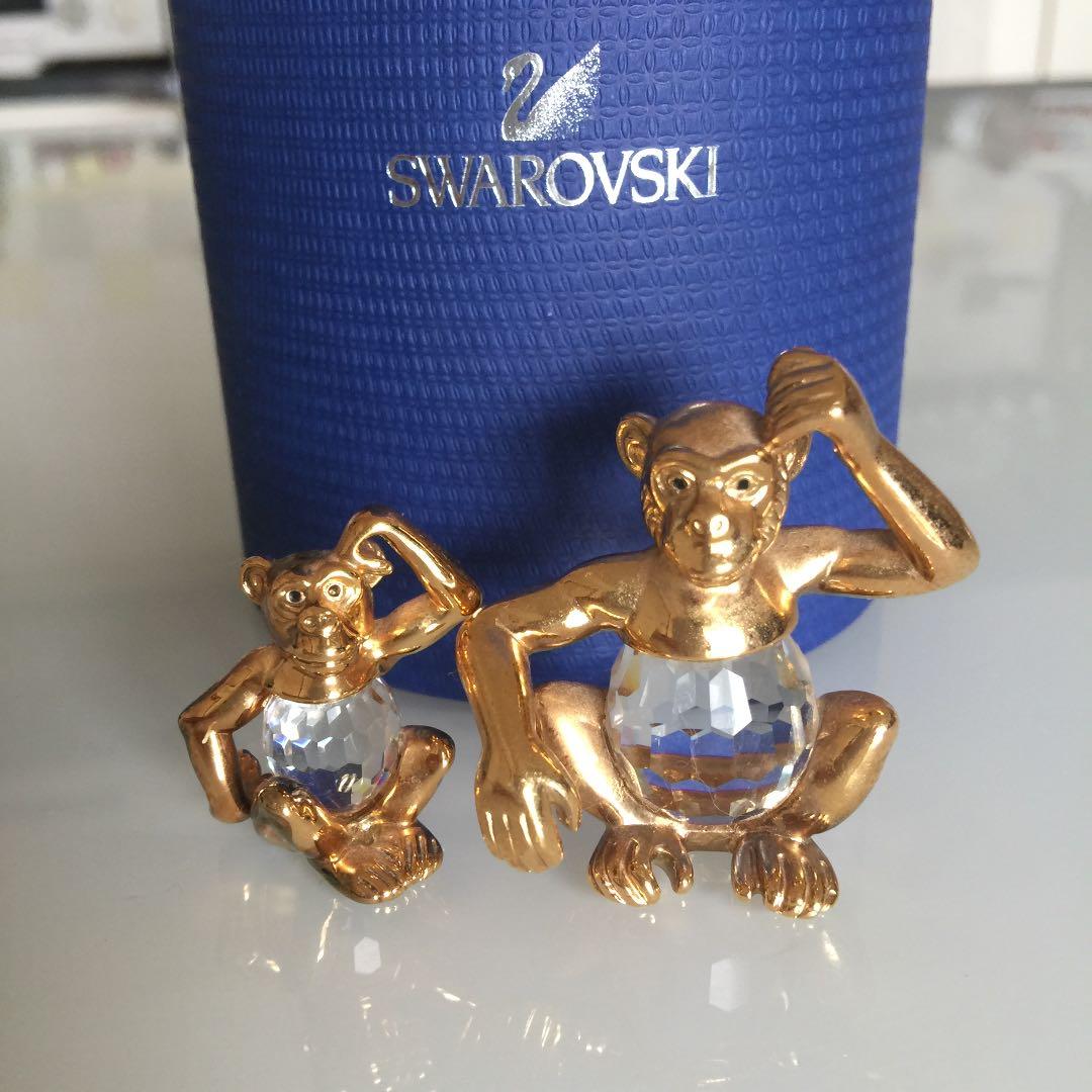 SWAROVSKI スワロスキー 猿 モンキー ペア