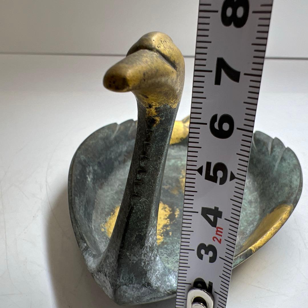 四代泰蔵六　塗金銅床置　瑞鳥　在銘　共箱　幅16cm 東K8-0226①タエサカ