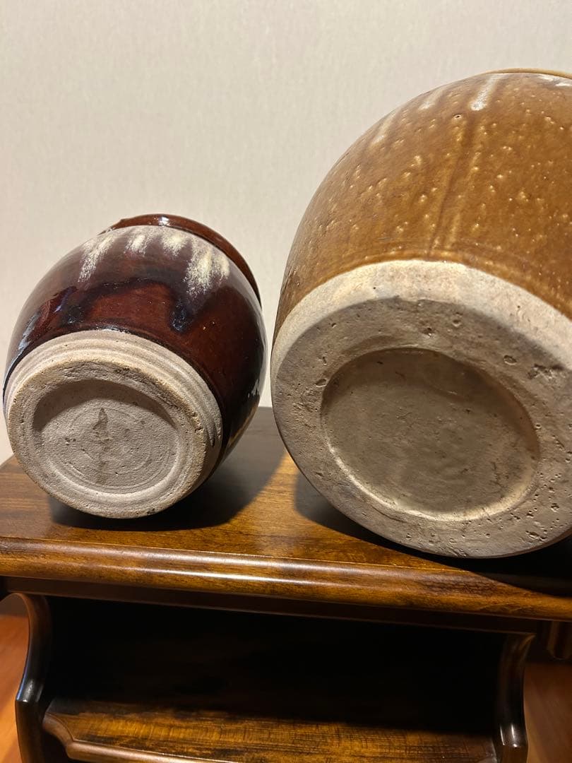 高級 久松窯 陶器製 漬け物容器 大小2個セット 梅干し 昭和レトロ