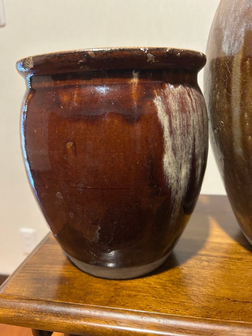高級 久松窯 陶器製 漬け物容器 大小2個セット 梅干し 昭和レトロ