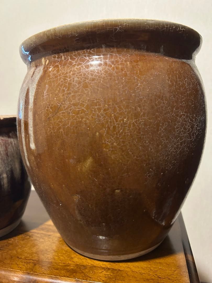 高級 久松窯 陶器製 漬け物容器 大小2個セット 梅干し 昭和レトロ