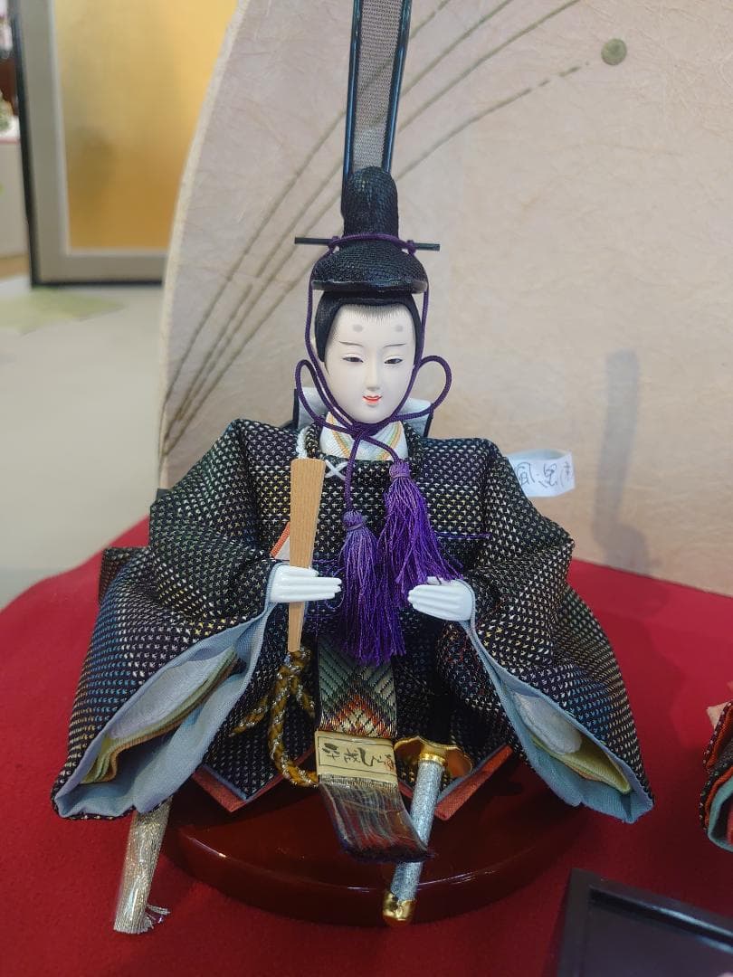 ●タイムセール●新品●　おひなさまセット　紬風衣装と和紙屏風