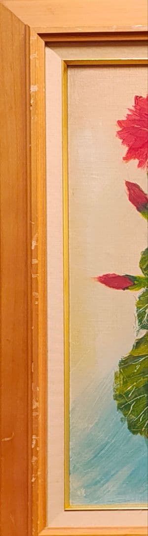【F8原画2枚 + 額縁付】油彩画 紫陽花とハイビスカス 季節と気分次第で。