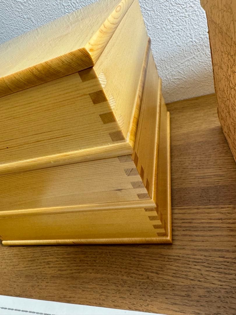 天然木　重箱　3層　未使用品　共箱