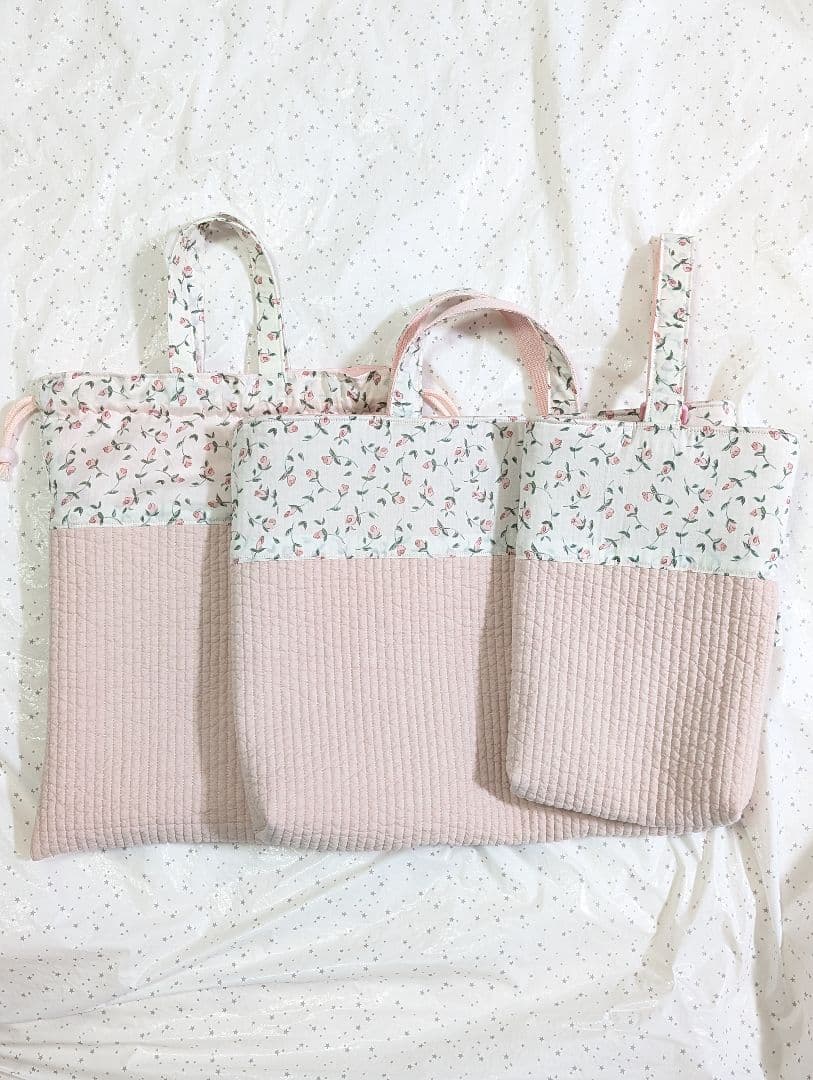 リバティ レッスンバッグ上履き入れ体操服袋 ハンドメイド フローティングフローラ