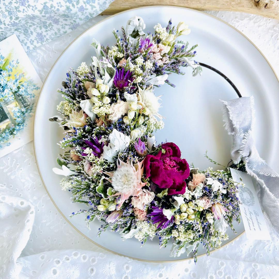 ドライフラワーリース　ドライフラワースワッグ　シャクヤク　芍薬