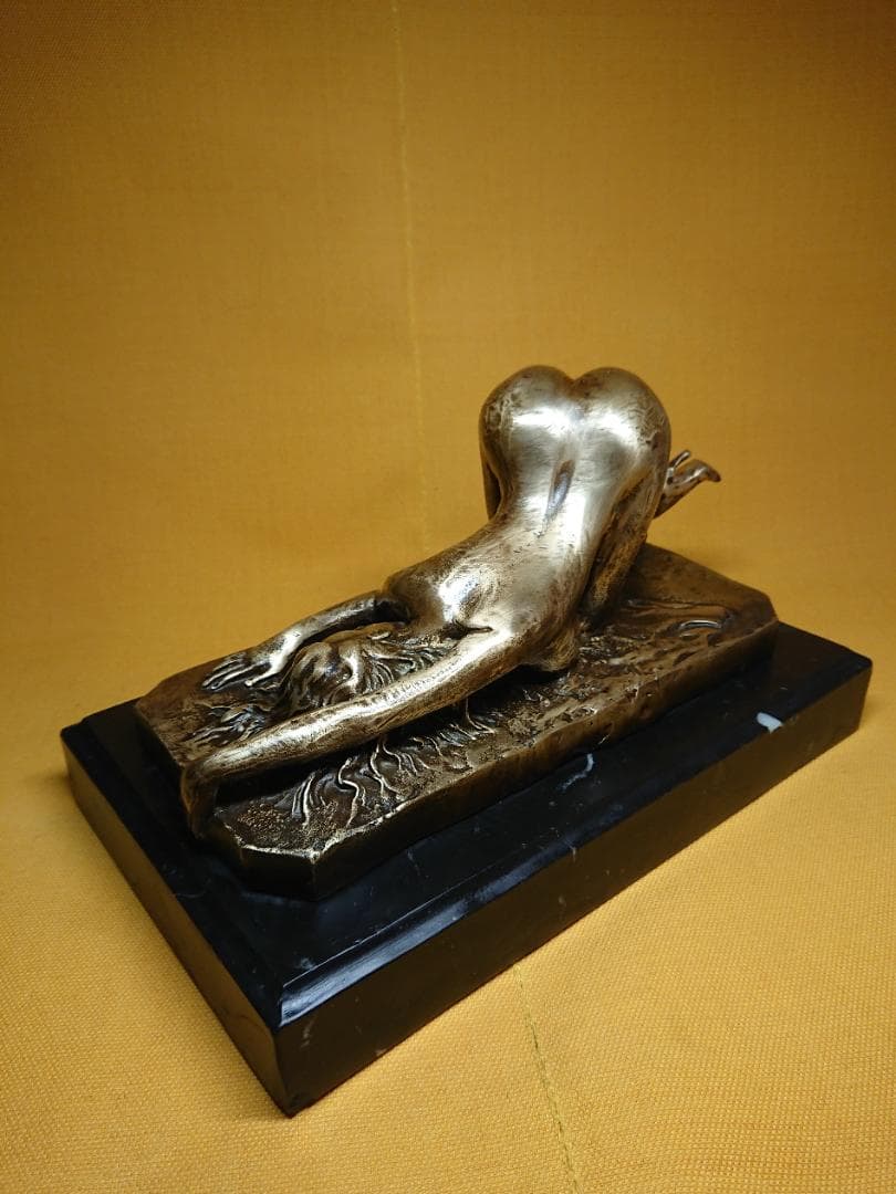 人形　銅製　ブロンズ像　彫像　置物　インテリア　工芸品　美術品　A2975