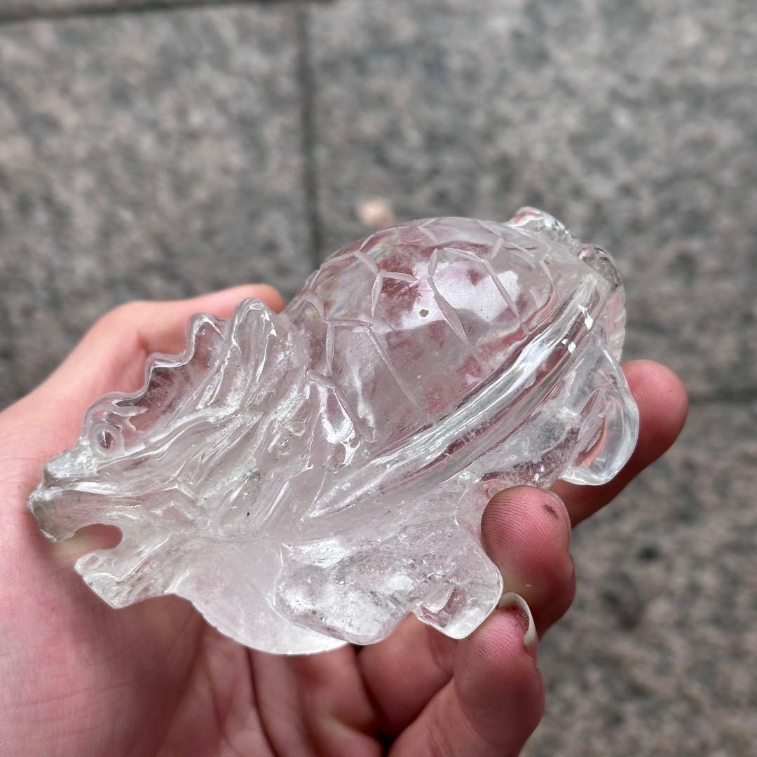 天然石水晶のロングイ　置物　ご購入前に在庫確認必要G.854