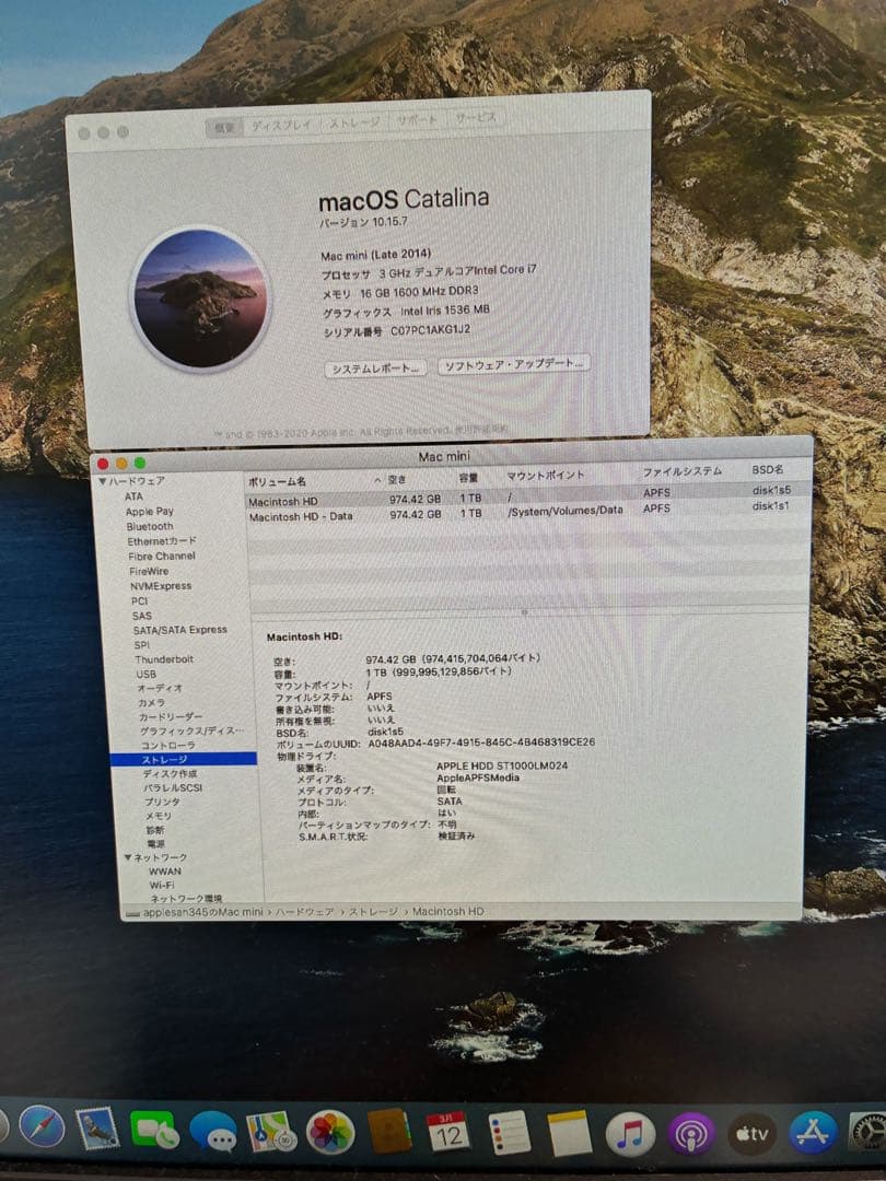 Mac mini Late 2014 16GB / 1TB（HDD)