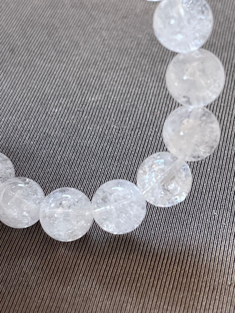 天然石ブレスレット☆高品質！ヒマラヤ水晶１０ｍｍ後半②☆キラキラ＆小さな虹入り♡