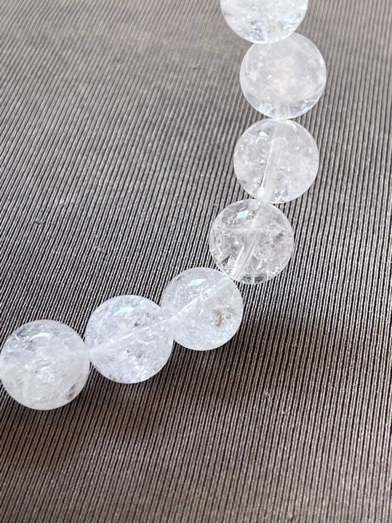 天然石ブレスレット☆高品質！ヒマラヤ水晶１０ｍｍ後半②☆キラキラ＆小さな虹入り♡