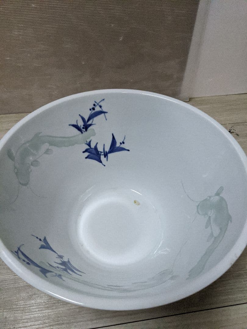 レトロ 時代物　火鉢　金魚鉢　睡蓮鉢 染付