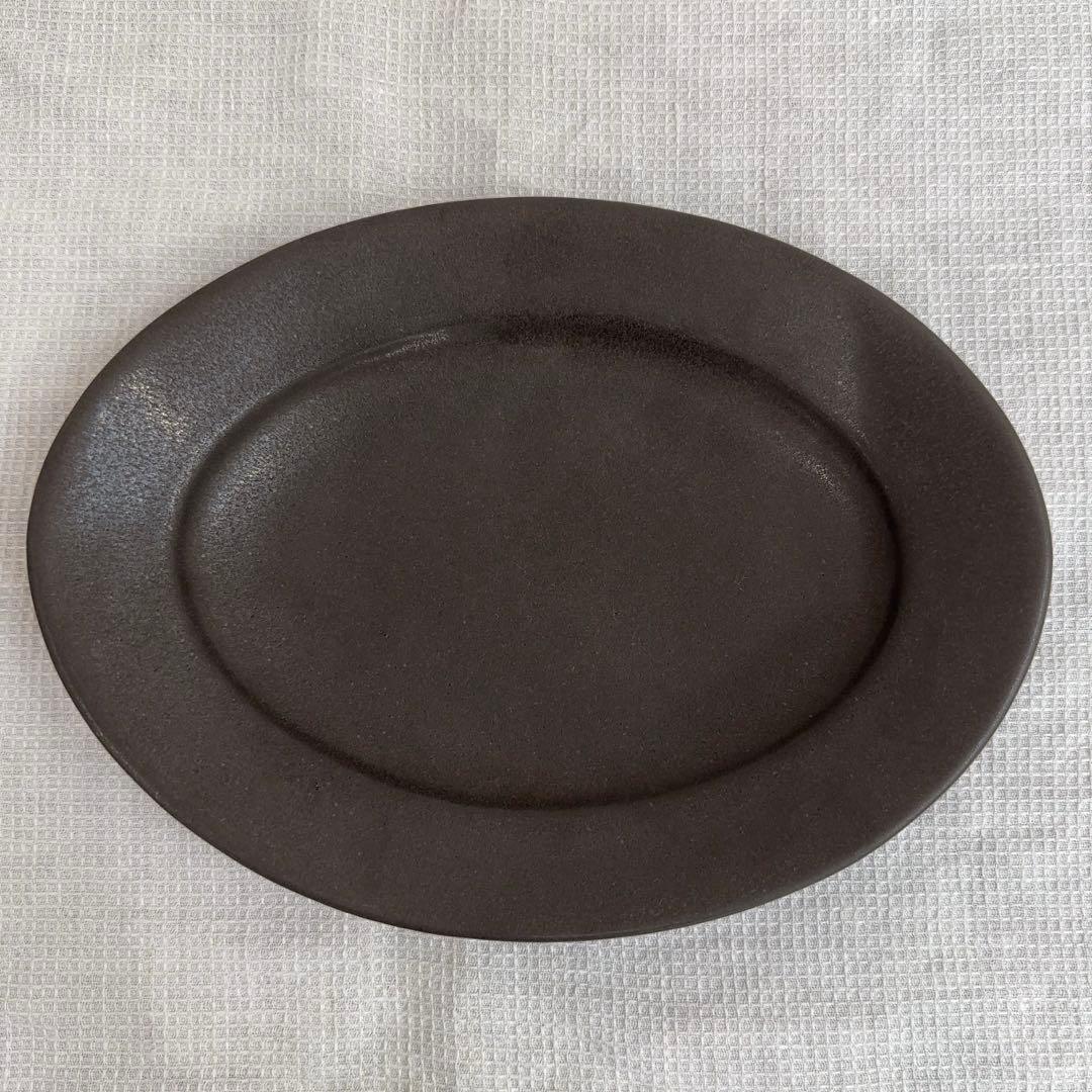 awabi ware アワビウェア　オーバル皿　M 黒マット