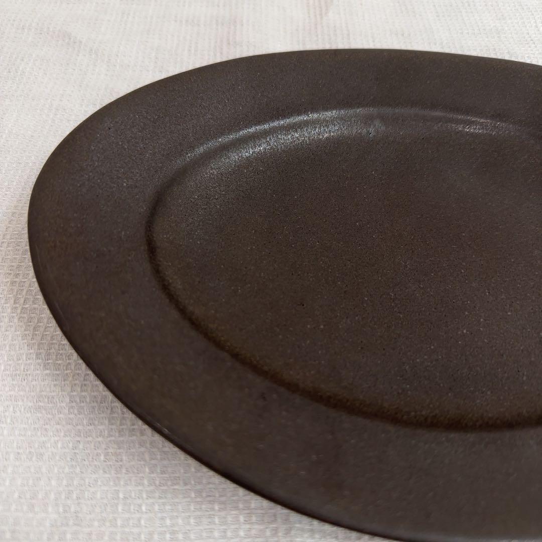 awabi ware アワビウェア　オーバル皿　M 黒マット