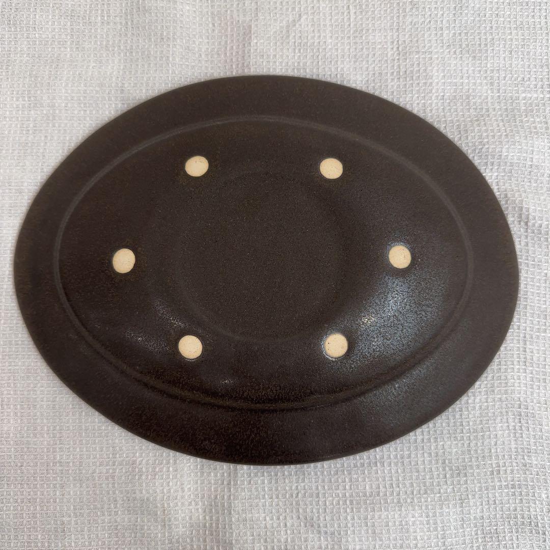 awabi ware アワビウェア　オーバル皿　M 黒マット