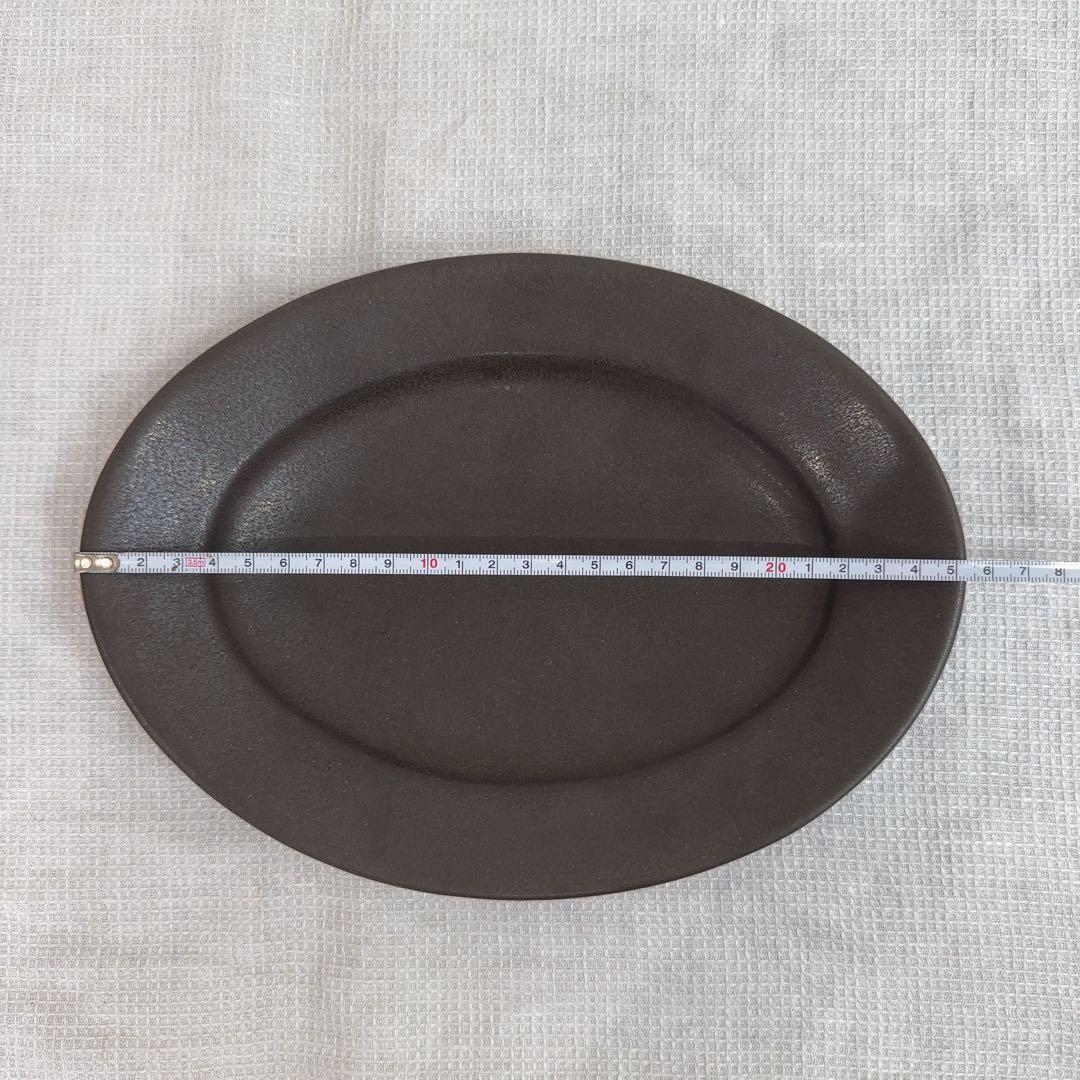 awabi ware アワビウェア　オーバル皿　M 黒マット
