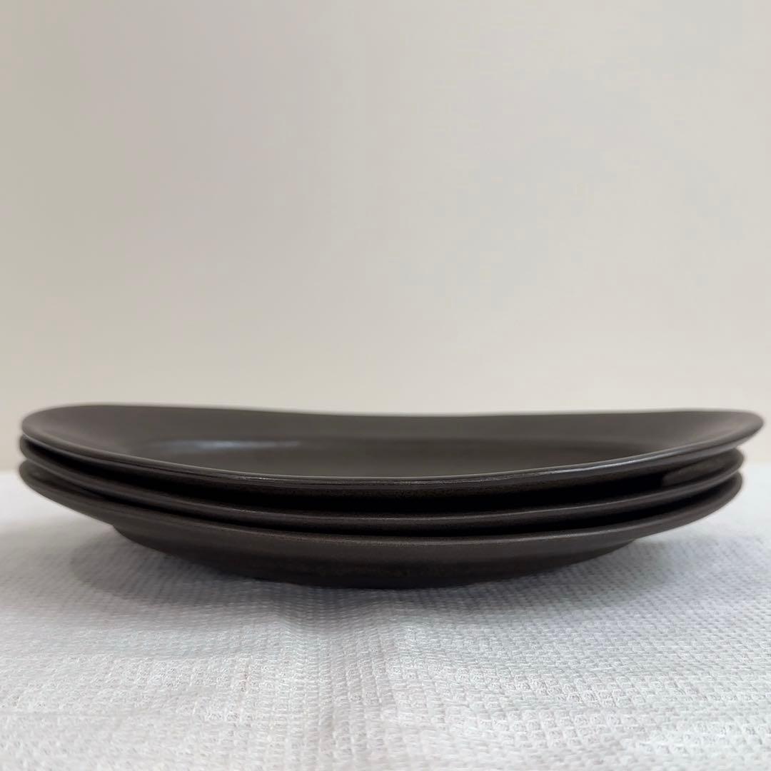 awabi ware アワビウェア　オーバル皿　M 黒マット