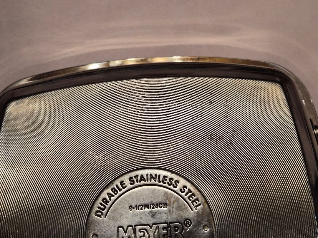 MEYER グリルパン 角型 ガラス蓋.プレス付き笠原レシビ付き