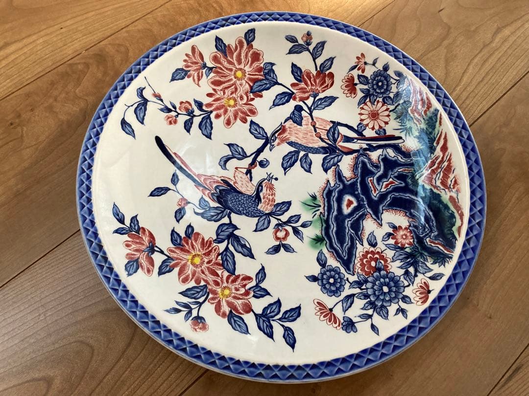 大皿 5枚セット 花と鳥の模様 30-32cm