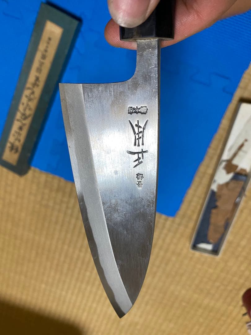正本出刃15.5cm。　箱があります。水牛柄。