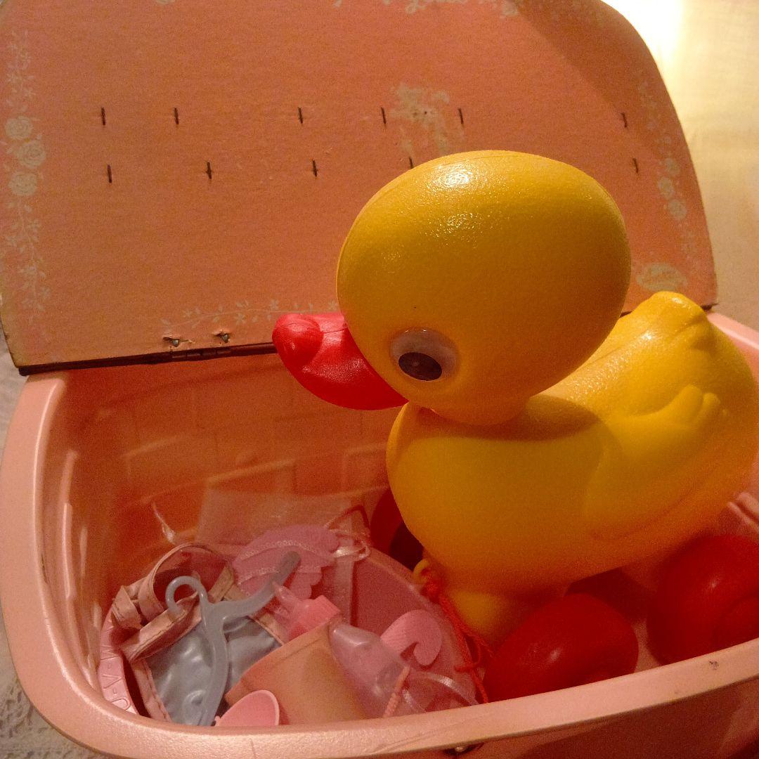♥アメリカン　ヴィンテージ　可愛い車輪付ヒヨコとベビーバスケット11点Set♥