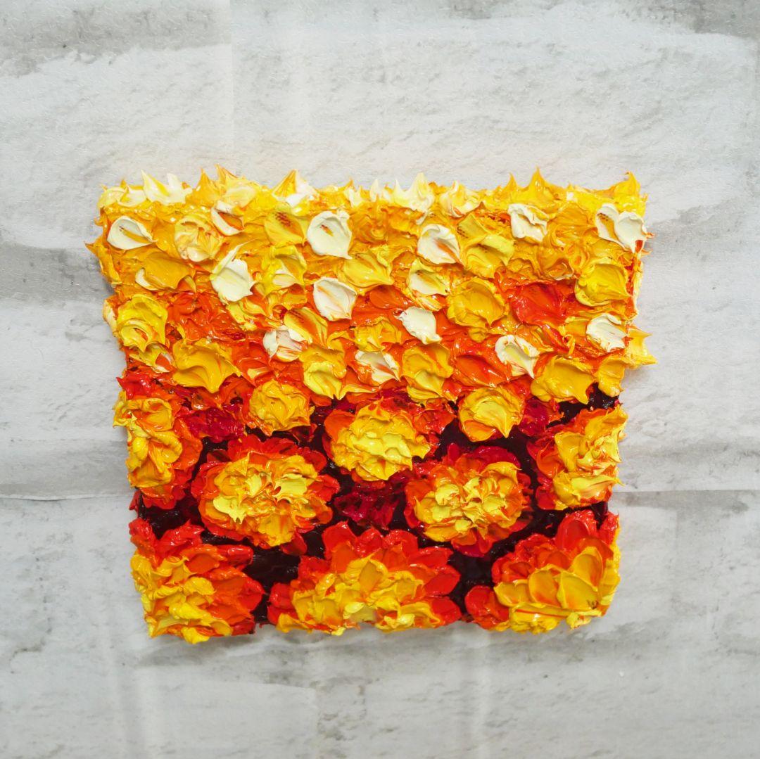 油絵 絵画 アートパネル【マリーゴールド】
