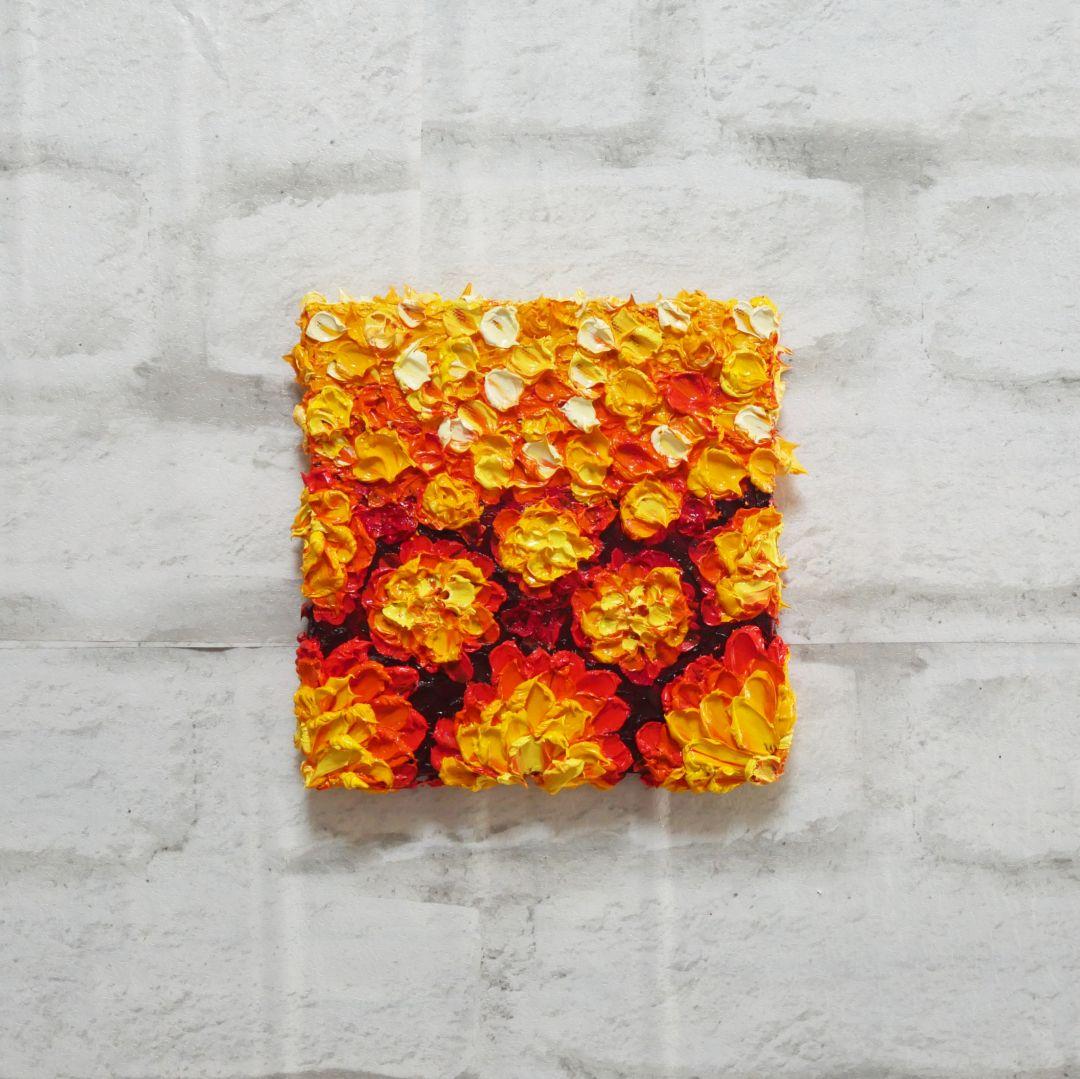 油絵 絵画 アートパネル【マリーゴールド】
